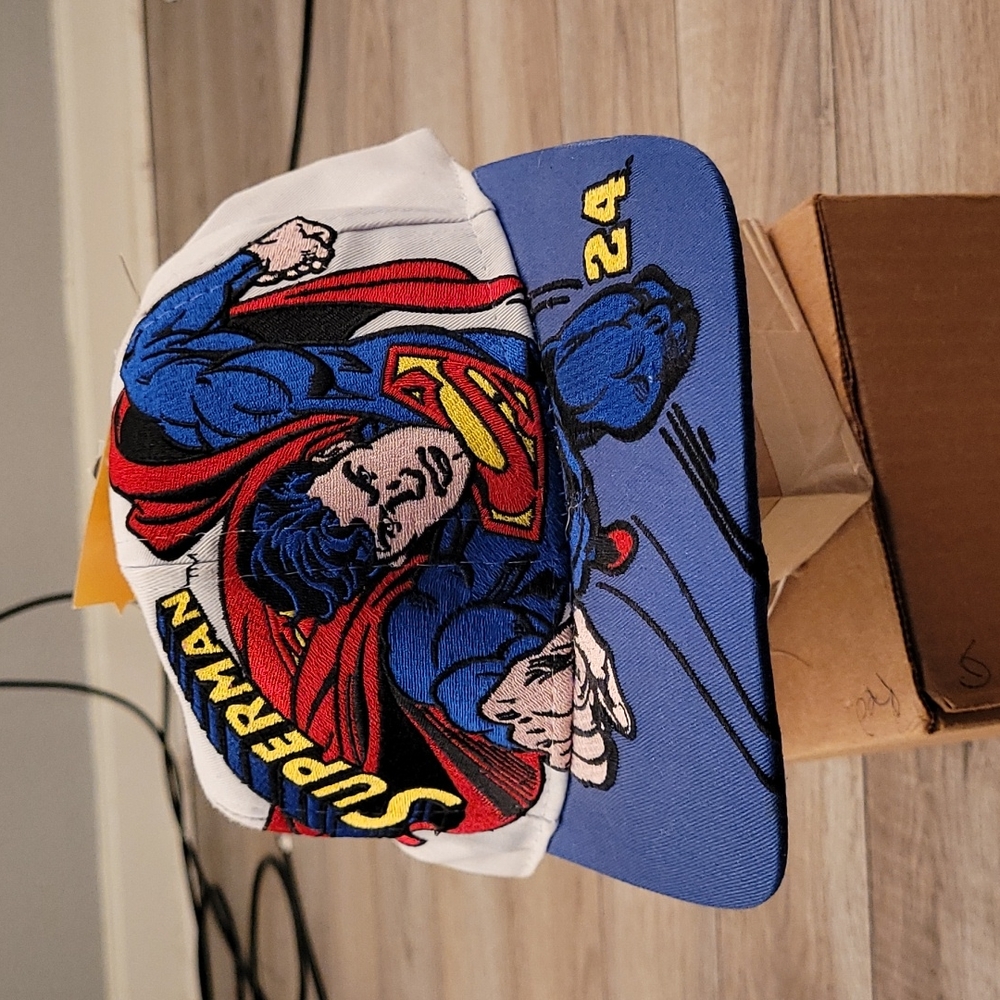 RARE Chase NASCAR Jeff Gordon #24 DC Comics SUPERMAN‎ Snapback Cap Hat NOS